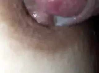 nipple covered in saliva, licking the glans