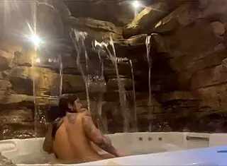 Couple enjoys honeymoon in hotel pool with big ass riding. Wife moans on cock passionately.
