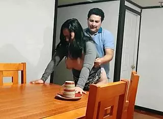 Passionate Fucking With Stepmother During Breakfast Roleplay
