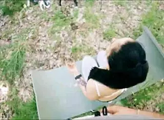 Pov backstage freeuse jerking on ponytail brunette during meditation, huge facial 😏