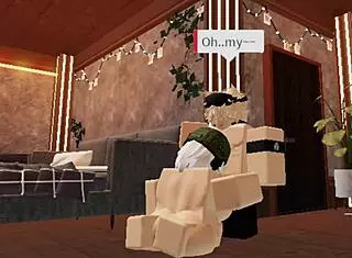 Cute blonde boy enjoys one on one time with a soldier girl