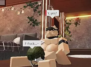 Cute blonde boy enjoys one on one time with a soldier girl