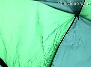 Lesbian Illusion Girls Have Passionate Sex in Rainy Tent