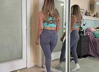 Sexy Milf Gym Workout Clothes Try-On Haul - TabithaXXX