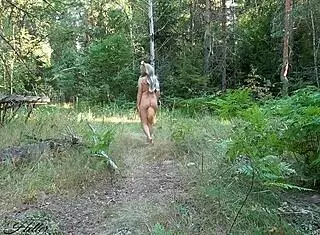 I'm a cute blonde flashing outdoors.