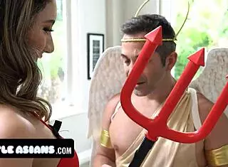 not a little angel anymore by little asians featuring kimora quin donnie rock deepthroat riding masturbation pussy muff diving cunilingus tattoo bent over asian