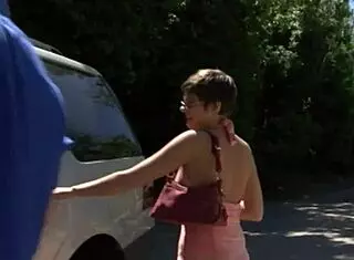 Short haired brunette Haileey James wearing glasses loves cock and masturbation.