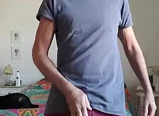 i'm pervy papifachero trying to stay warm in the snow by rubbing my daddy boner bulge in my n2n shorts and pink thong