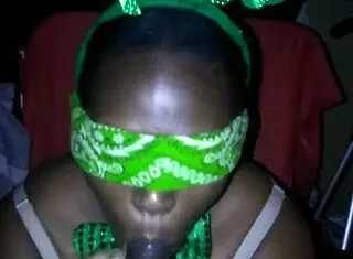uhh that sloppy double blowjob with fat bbw and huge big black cock on st patricks day felt amazin' with the 3some action