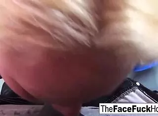Cute Blonde Chick Gets Face Wrecked by Two Cocks