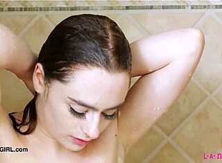 i'm a cute teen 18+ slut taking a shower after my interview with brunette milf on the sofa