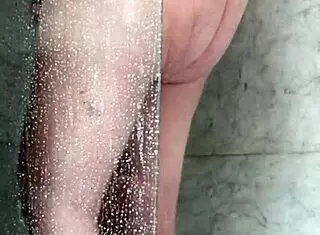 Wife caught fucking shower head