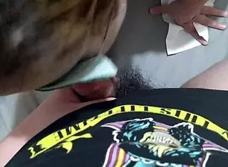 Overwhelmed with desire, the busty Asian maid takes a massive cock in raw missionary. Pulled out just in time to cum on her big ass.