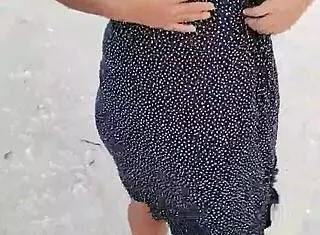 Mexican Whore Exhibits Tits and Ass on Public Beach