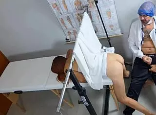 Redhead amateur public flashing at hospital with cum on ass