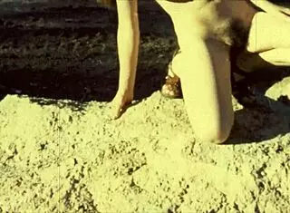 Feeling Nostalgic with Vintage Naturists Showing Hairy Pussy and Natural Tits on Sunny Beach
