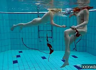 hot russian girls swimming in the pool