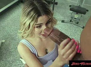 petite blonde gets dicked hard at the gym