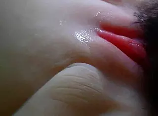 Double penetration toy action on shaved pussy and asshole with fuck doll