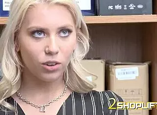 Chanel Grey was caught shoplifting in the store by police in uniform on hidden cam. The petite pornstar faced consequences in this full movie storyline.