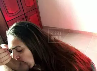 I love this perfect drooling blowjob she does with her cute big ass Latina natural tits