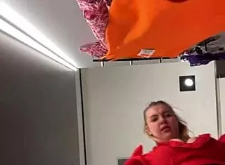 Intense Encounter in Public Changing Room with Curvy Blonde Teen 18+