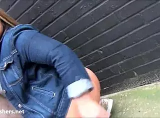 Exhibitionist milf ashley riders flashing outdoors public pussy voyeur