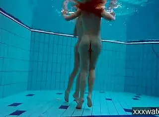 hot russian girls swimming in the pool
