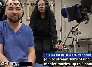 freshman yasmine woods gets mandatory hitachi orgasm from doctor tampa, spreading shaved pussy with toys and fingering in hospital.