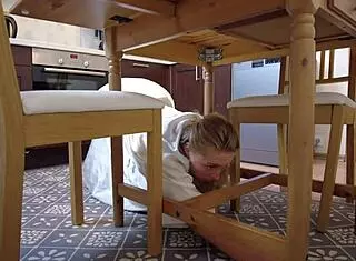 hey, that stuck teacher got bent over for a quick doggy ride and moaned so loud