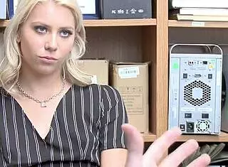 Chanel Grey was caught shoplifting in the store by police in uniform on hidden cam. The petite pornstar faced consequences in this full movie storyline.