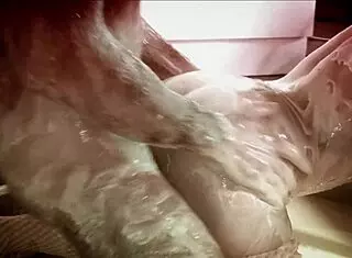 Blonde Savannah Gold with big boobs rides cock cowgirl then gets facial cumshot after food vat fuck