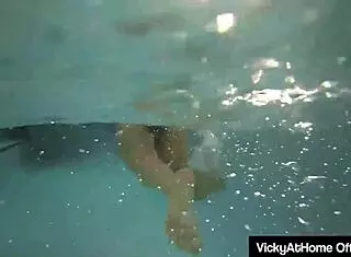 Milf Vicky Vette Hints at Teasing Pussy Lick with Friend Teal Conrad by Pool