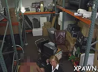 amazing hardcore fucking and sucking action unfolds in the shop with tight pussy pounding.