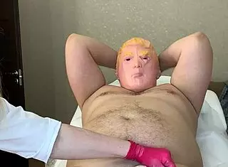 Intimate Waxing Session with Donald T Turns Kinky! Blonde Milf in Gloves Gets Tight Pussy Fucked Hard