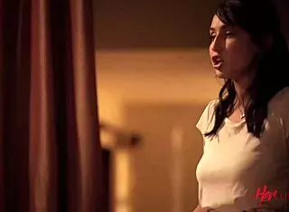 Blonde and Brunette Babes Tease with Fingering and Scissoring in Lesbian Babysitter Scene