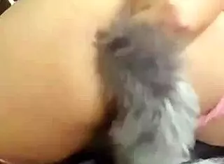 pamela caliente takes that monster cock and big black dildo for squirting anal action.