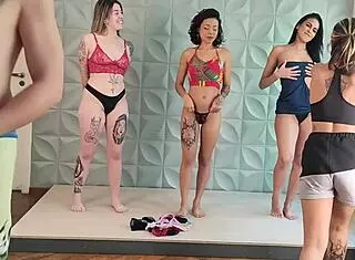 Detailed backstage recording shows girls at himeros mansion swapping and changing panties between them