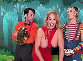 sesame street turns wild with freeuse cnc mom in a hot milf threesome
