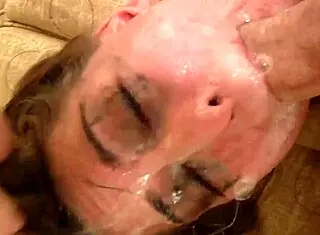 Throat that bitch with sloppy blowbang facial and wet face fucking on bimbo whore