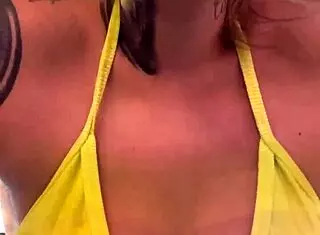 I almost got kicked out of the gym near Copacabana beach for training in a see-through wet bikini that showed my small tits and tanned body