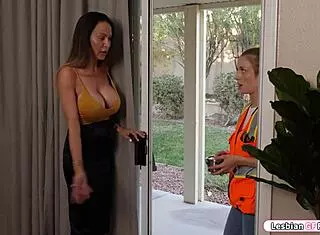 Big-Titted Mature Woman Gently Persuading Uniformed Female Colleague