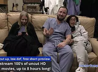 Dr Tampa performs physical on bratty orphan cheerleader Jasmine Rose with behind the scenes details