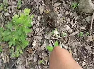 Hey that dirty old man is fucking his busty stepdaughter hard in the jungle with her big tits bouncing