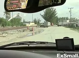 Petite Brunette Sucks And Rides Monster Cock