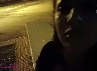 Wife filmed sucking big dick in city square