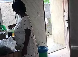 Intense Kitchen Sex Session Featuring Curvy Ebony Maid In Freestyle Action