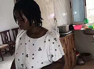 Intense Kitchen Sex Session Featuring Curvy Ebony Maid In Freestyle Action