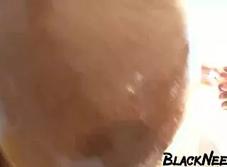 Interracial sex explodes with black dancer taking big cock in fat ass!