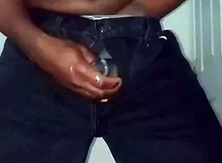 man experiences intense solo orgasm while restricted until explosive cum ending